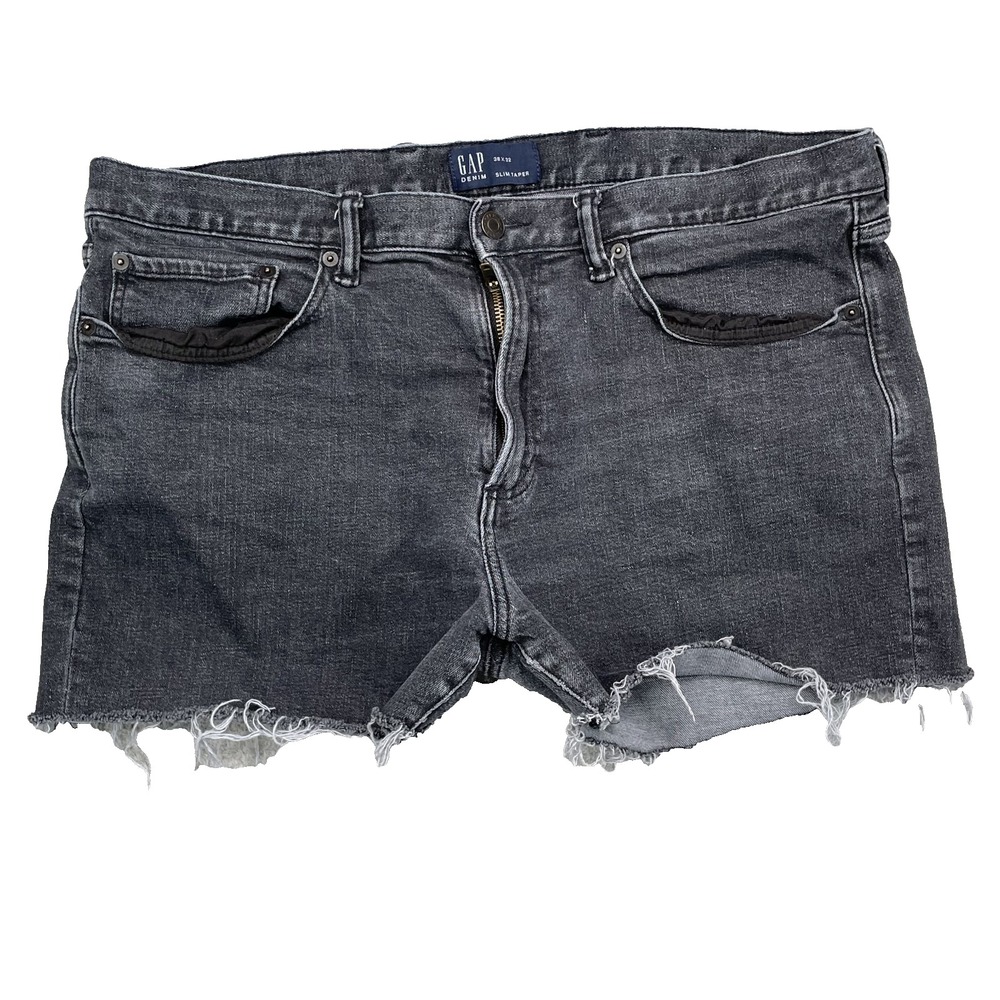Gap Jean Shorts Women 37* Raw Fray Y2K Rodeo Grunge 90s Retro Skater Biker Denim